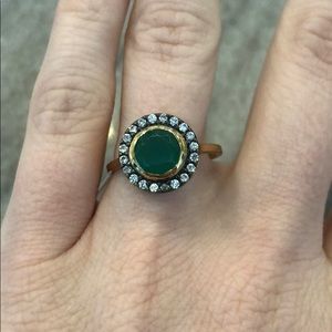Stella Dot gold and green ring